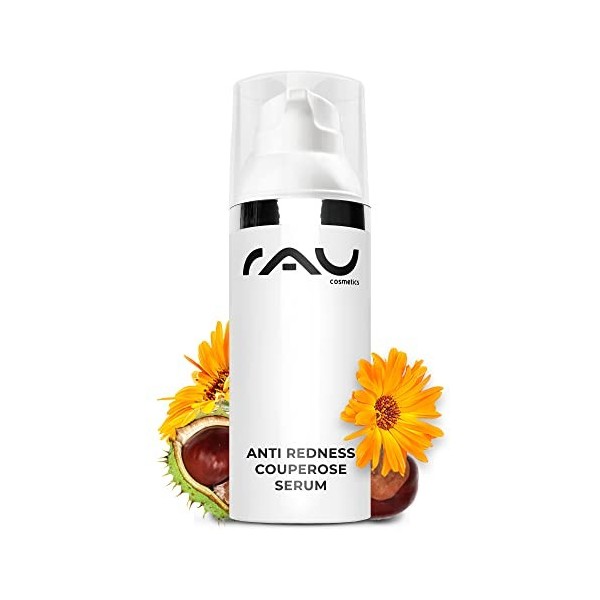 RAU Cosmetics Anti Redness Couperose Serum 50 ml - Sérum Concentré Apaisant pour Peaux Sensibles, Rougeurs et Varicosités - A