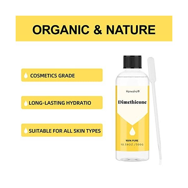 Hznxolrc Diméthicone polydiméthylsiloxane , 100 % pur, qualité cosmétique, convient pour les cheveux, le corps, les produits