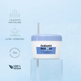 Babaria Crème visage à lacide hyaluronique - Hydrate et lisse intensément votre épiderme - Hydrate et réduit la flaccidité -