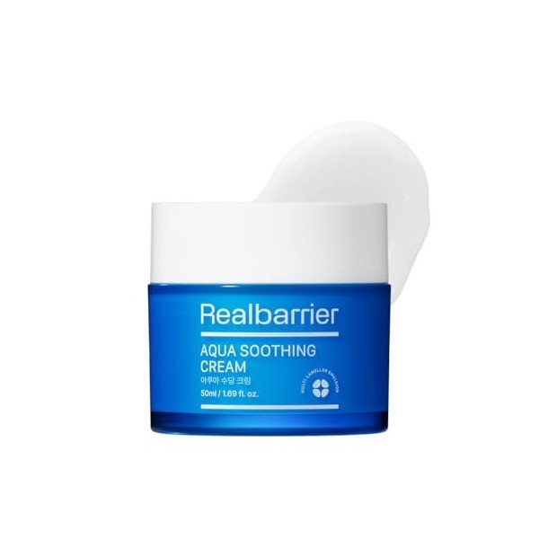 Real Barrier Aqua Soothing Gel Cream 50ml, formule gel-crème rafraîchissante légère à absorption rapide contenant 5 formes di
