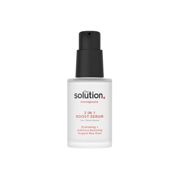 The Solution Menopause Sérum Boost 3 en 1 30 ml , testé dermatologiquement, soin de la peau anti-âge, sérum super hydratant 
