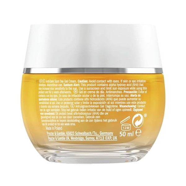 Olay Vitamine C Gel Crème de jour hydratante visage avec acide lactique AHA , niacinamide, illuminateur de la peau : action 