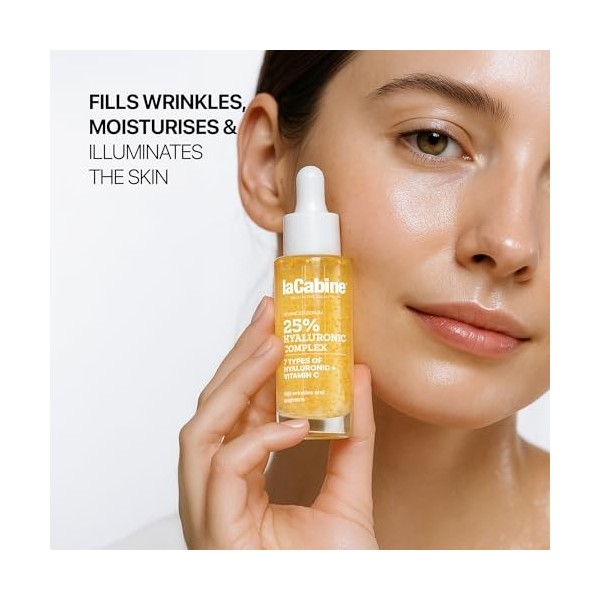 laCabine Sérum complexe hyaluronique avancé 25% - Sérum hydratant et comble les rides avec 7 types dacide hyaluronique et de
