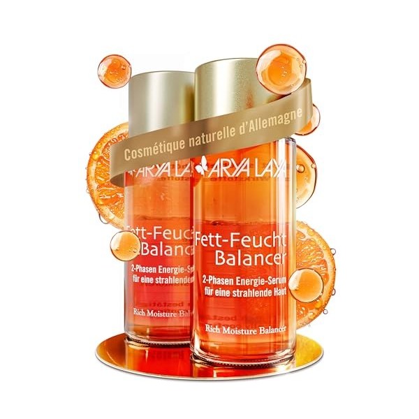 ARYA LAYA serum visage équilibrant lipides-hydratation classique 2x50ml I Serum 2 phases, tous types de peaux, spéc. sèches, 