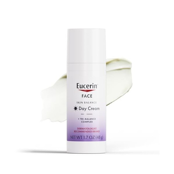 Eucerin Skin Balance Day Cream, Sensitive Skin Face Moisturizer Enriched with Tri-Balance Complex, 1,7 Oz Bottle