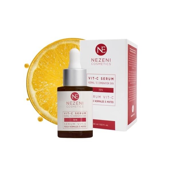 Sérum VITAMINE C 15% + 10% Niacinamide + Acide Hyaluronique – 7 principes actifs – FAIBLE CONSERVATEURS DLUO 2 ans fermé