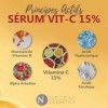 Sérum VITAMINE C 15% + 10% Niacinamide + Acide Hyaluronique – 7 principes actifs – FAIBLE CONSERVATEURS DLUO 2 ans fermé
