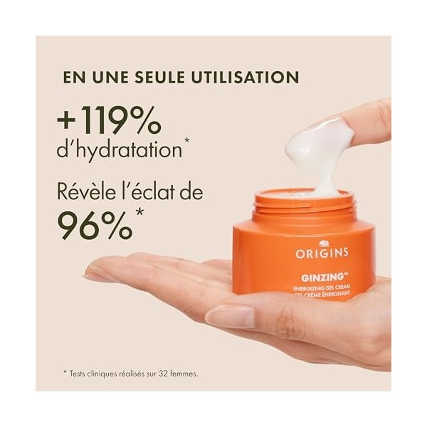 Origins GinZing Energizing Gel Cream | Soin hydratant pour le visage pour un teint éclatant | Contient de la vitamine C, de l...