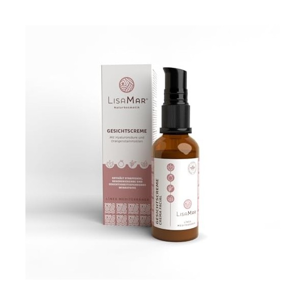 LisaMar® Crème visage - Anti-âge à lacide hyaluronique et à laloe vera - Soin hydratant pour peaux sèches et sensibles - 50