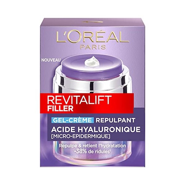 L’Oréal Paris – Gel-Crème Repulpant – Soin Hydratant & Anti-âge – À l’Acide Hyaluronique, Céramides, Niacinamide & Glycérine 
