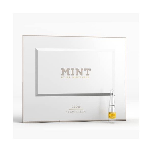 Ampoules visage MINT GLOW- ampoules booster bi-phase- sérum anti-âge pour le visage- effet anti-rides- pour une peau plus lis