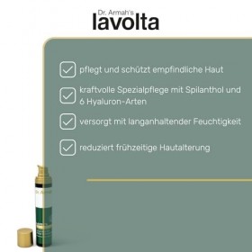 LAVOLTA Sérum naturel anti-rides pour le visage à base de cresson de Para Spilanthol, acide hyaluronique 6 fois, silicium & t