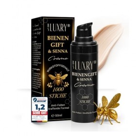 BS Luxry Crème anti-rides au venin dabeille et au séné - 50 ml avec 1000 piqûres dabeilles - Hyaluron & Bakuchiol - Soin de