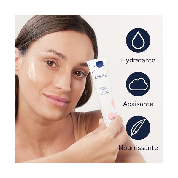 Gallinée - Crème Visage Universelle - Soin Visage - Probiotiques, Prébiotiques, Acide Lactique - Peaux normales, sensibles, à