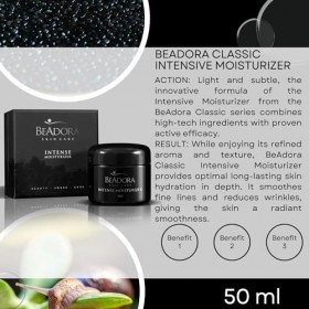 BeAdora – Crème hydratante visage anti-sécheresse 50 ml – Soin jour intensif à l’acide hyaluronique, EPS marins et Lakesis | 