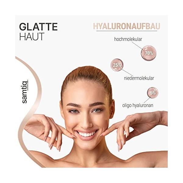samtiq.® Hyaluron Crème visage intensive – Crème de jour/nuit à lextrait de thé vert, antioxydant, 50 ml, crème hydratante p