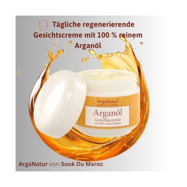 Huile dargan biologique et huile de pépins de figue de Barbarie Crème pour le visage Crème de jour ArgaNatur 50 ml ? Crème v