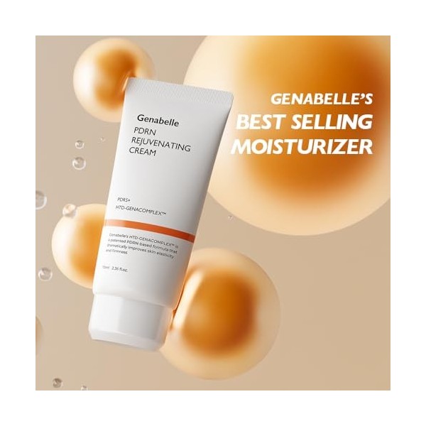 Genabelle Crème Rajeunissante PDRN – Hydratante Légère Non Grasse avec PDRN, CICA, Acide Hyaluronique, Aide à Nourrir, Hydrat