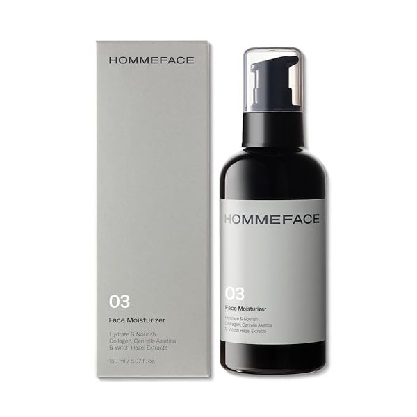 HOMMEFACE Hydratant quotidien pour le visage pour homme, beurre de karité, lavande et feuille darbre à thé, antioxydants et 