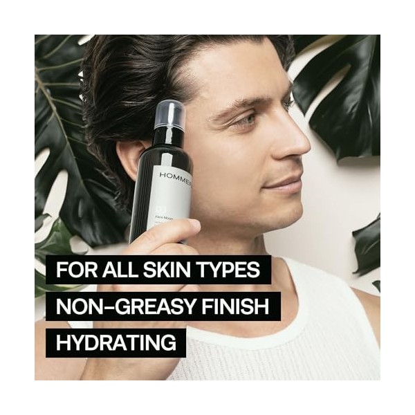 HOMMEFACE Hydratant quotidien pour le visage pour homme, beurre de karité, lavande et feuille darbre à thé, antioxydants et 