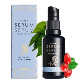 PHYTOMED | Sérum pour les yeux avec hyaluron | Eau de rose bio & extraits de bourgeons | 30 ml | Hydratant | Raffermissant | 