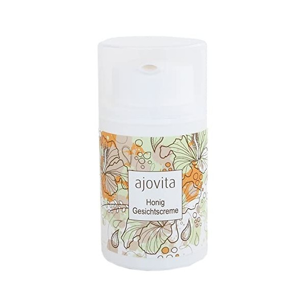 ajovita Miel Crème pour le visage 100 % naturelle et biologique, nourrissante et régulatrice dhumidité, 50 ml