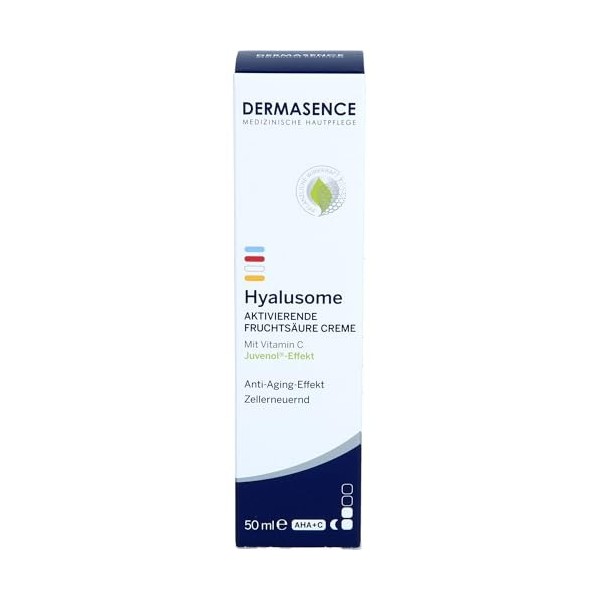 DERMASENCE Hyalusome aktivierende Fruchtsäure Creme mit Vitamin C Anti-Aging-Effekt, 50 ml Crème