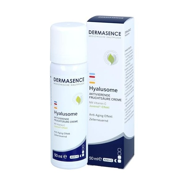 DERMASENCE Hyalusome aktivierende Fruchtsäure Creme mit Vitamin C Anti-Aging-Effekt, 50 ml Crème