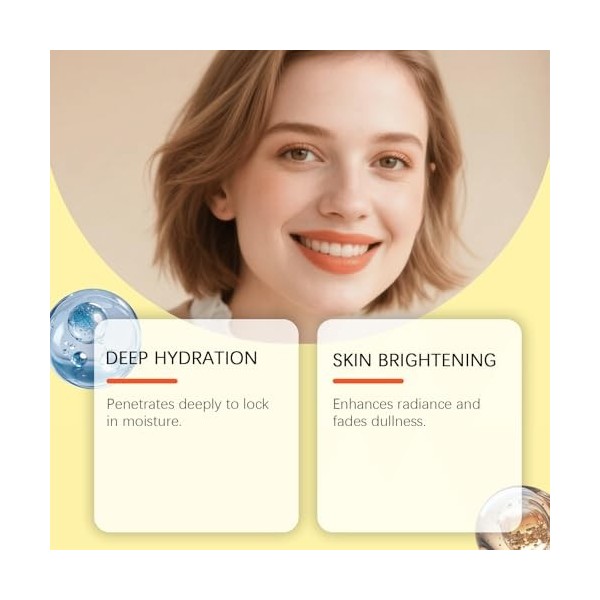 Sérum Vitamine C visage — Essence hydratante glycérine, huile minérale pour éclat du teint 4pcs Crème Jour et Nuit