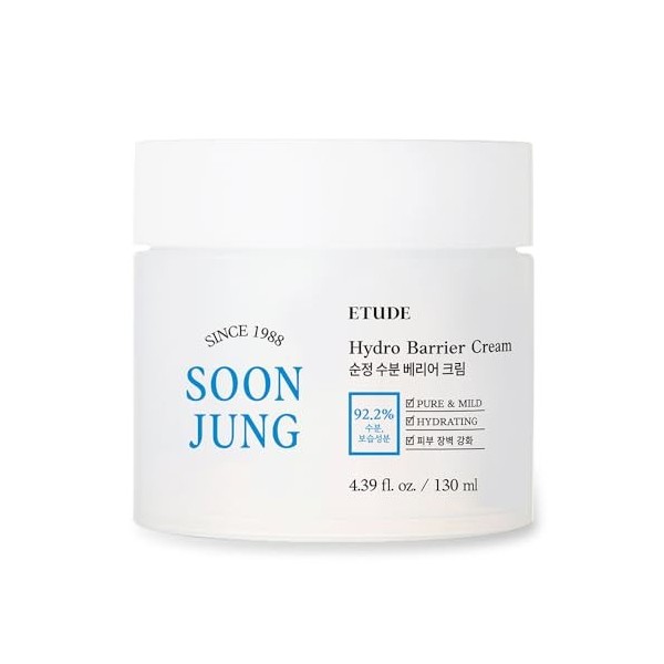 Etude House Soonjung Hydro Barrier Crème hydratante et adoucissante pour la peau coréenne Grande taille 130 ml