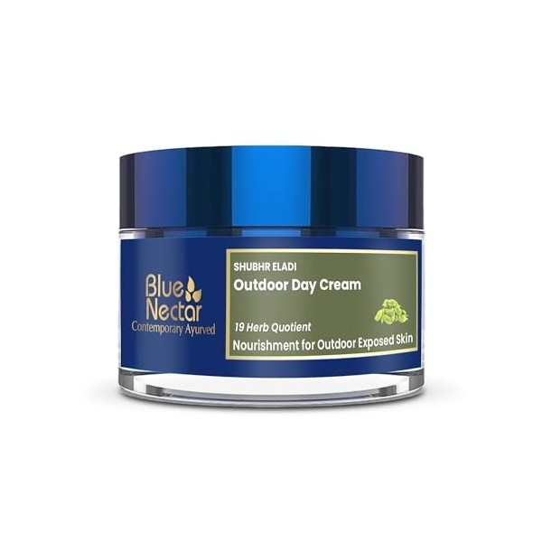 Blue Nectar Crème hydratante naturelle pour le visage avec SPF 30, crème de jour éclaircissante ayurvédique pour léclat de l