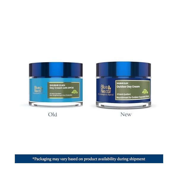 Blue Nectar Crème hydratante naturelle pour le visage avec SPF 30, crème de jour éclaircissante ayurvédique pour léclat de l