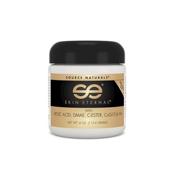 Source Naturals Skin Eternal Cream with Lipoic Acid, DMAE, C-Ester and CoQ10, 4 Ounce