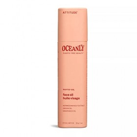 ATTITUDE Oceanly Huile Visage Solide, EWG Verified, Ingrédients dOrigine Naturelle, Soin pour la Peau Végane, PHYTO OIL, San