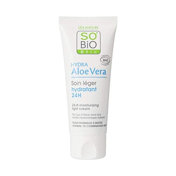 SOBIO ETIC Crème légère 24H acide hyaluronique-aloe 50 ml BIO, noir, standard