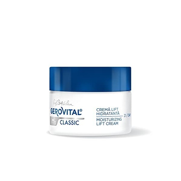 Crème Hydratante Anti-Rides de Jour à lAcide Hyaluronique et à la Vitamine E, Effet Lifting Immédiat, Texture Semi-Grasse, I