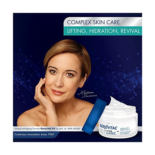 Crème Hydratante Anti-Rides de Jour à lAcide Hyaluronique et à la Vitamine E, Effet Lifting Immédiat, Texture Semi-Grasse, I