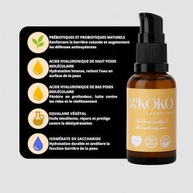 OhMyKoko | Sérum Visage pour Peaux Sèches et Déshydratées 30 ml | Acide Hyaluronique, Probiotiques et Squalane Végétal | Hydr