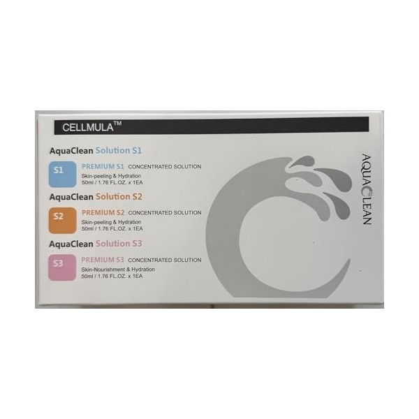 Hydrafacial,1 Lot de 3 Solutions Hydraskin 50 ml S1, S2 & S3