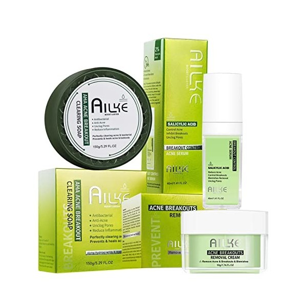 Set Délimination De Lacné à Lacide Salicylique, Peau Anti-acnéique, Contrôle Des éruptions, Réduction Des Imperfections, D Cr...