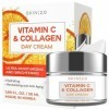 Skin 2.0 Hydratant visage à la vitamine C et au collagène - Anti-âge, raffermissant, éclaircissant, beauté pure, sans cruauté