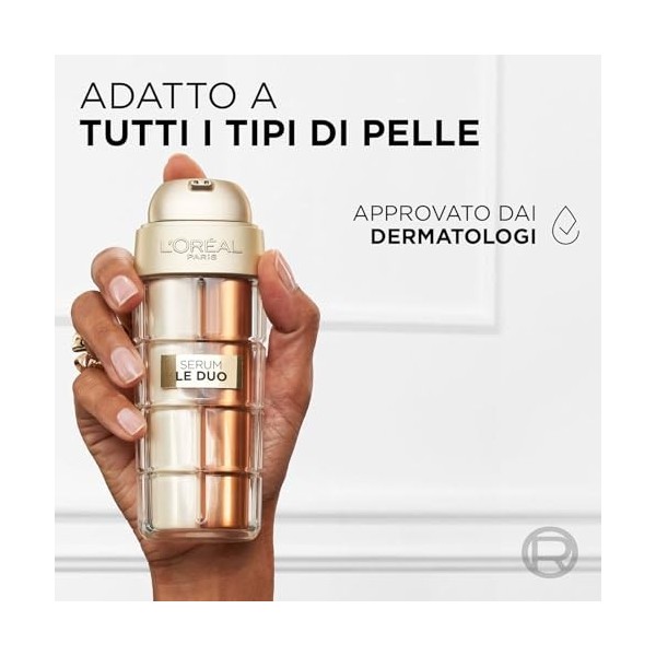 LOréal Paris Age Perfect Anti-Aging Sérum Le Duo pour tous les types de peaux, double action, raffermissant et éclaircissant