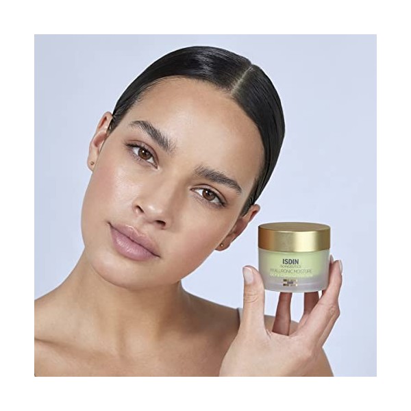 ISDIN Isdinceutics Hyaluronic Moisture Peaux grasses et Mixtes, Crème visage Hydratante à la Texture Légère, à base dAcide H
