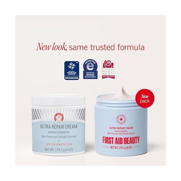 First Aid Beauty Ultra Repair Cream – Eczema Relief & Skin Barrier Repair Moisturizer with Colloidal Oatmeal & Ceramides, for