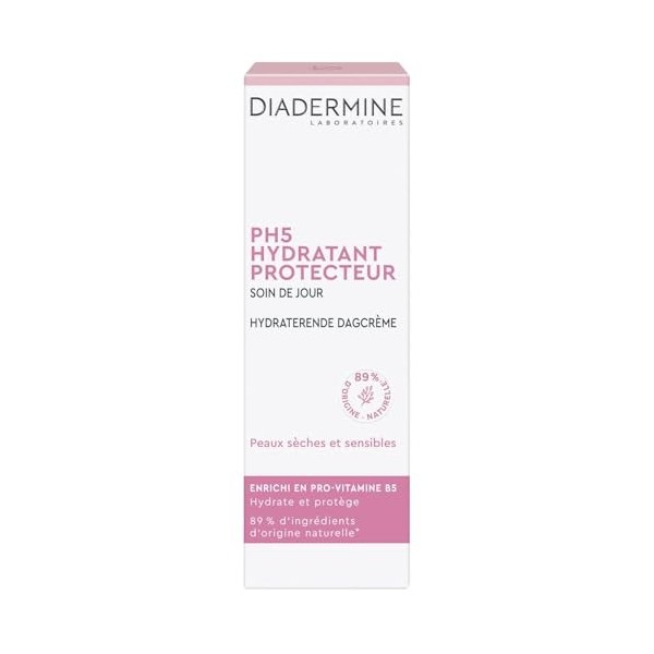 DIADERMINE – Soin de Jour Hydratant Protecteur PH5, Confort Durable et Peau Douce Tube 50 ml - lot de 3 - Vendu par Lot