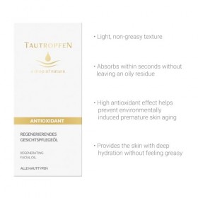 TAUTROPFEN Naturkosmetik Huile pour le visage, Huile de soin régénératrice pour tous les types de peau, 35 ml