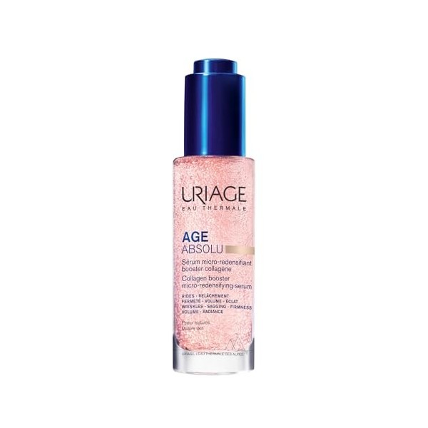 Uriage Age Absolu Sérum Micro-Redensifiant Booster de Collagène - Peptides de Pro-Collagène & Rétinol - Effet Repulpant Imméd
