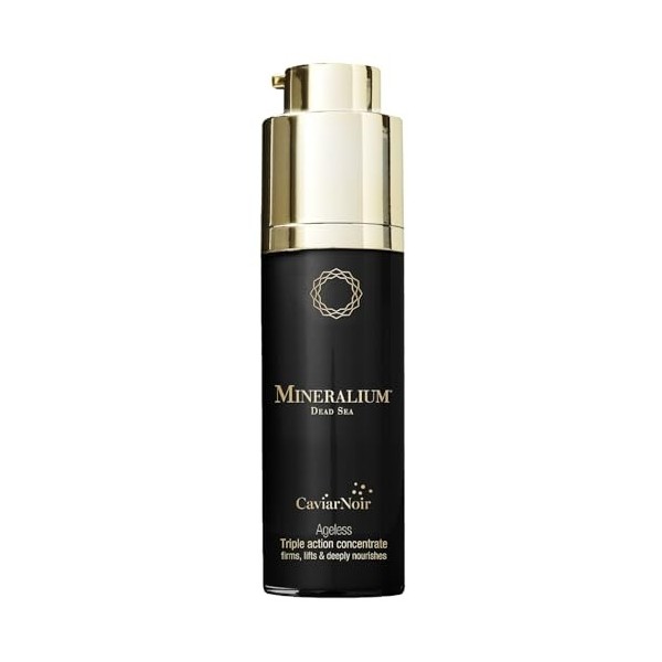 Mineralium - Concentré Triple Action Ageless à lExtrait de Caviar - Firme, Lifte et Nourrit en Profondeur - Vitamine C, Coll