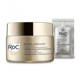RoC Retinol Correxion Line Smoothing Max Hydration | Crème visage à lacide hyaluronique, hydratant anti-rides | 50 ml + paqu