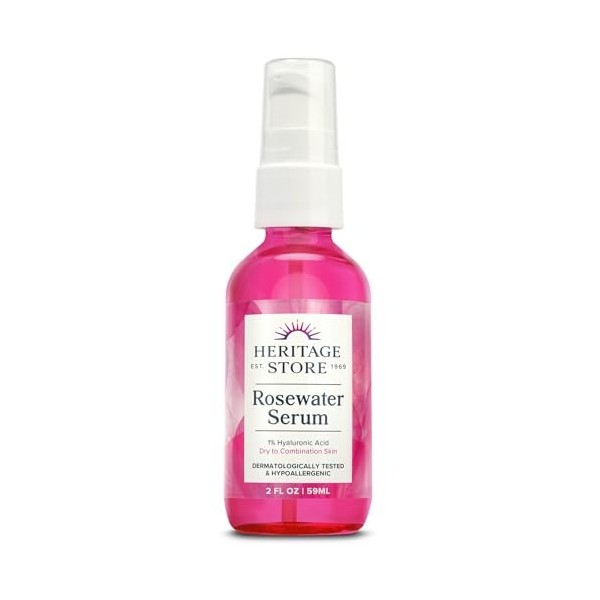 Rosewater Serum with 1% HA 2 ounces by Heritage Store, Edgar Cayce